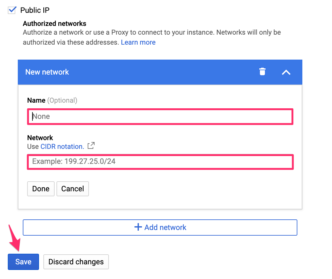 Add a new network in GCP