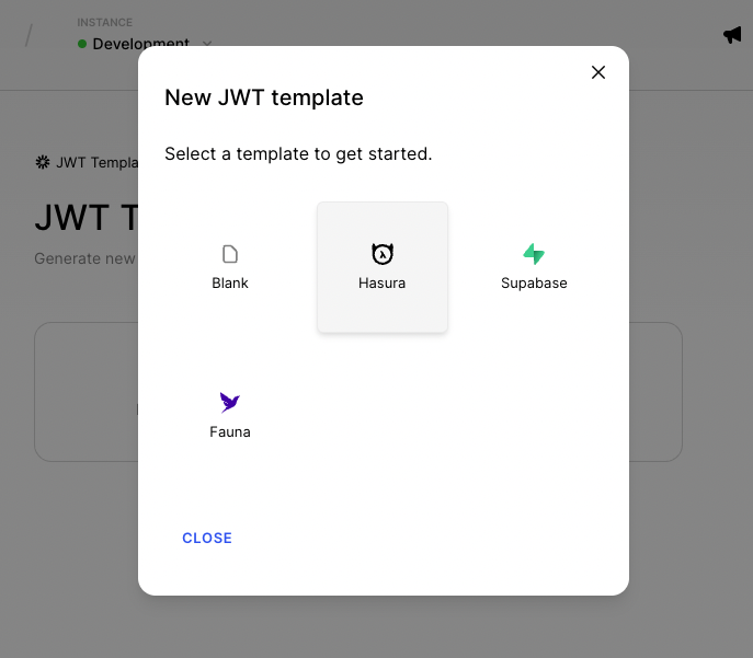 Create Hasura JWT template