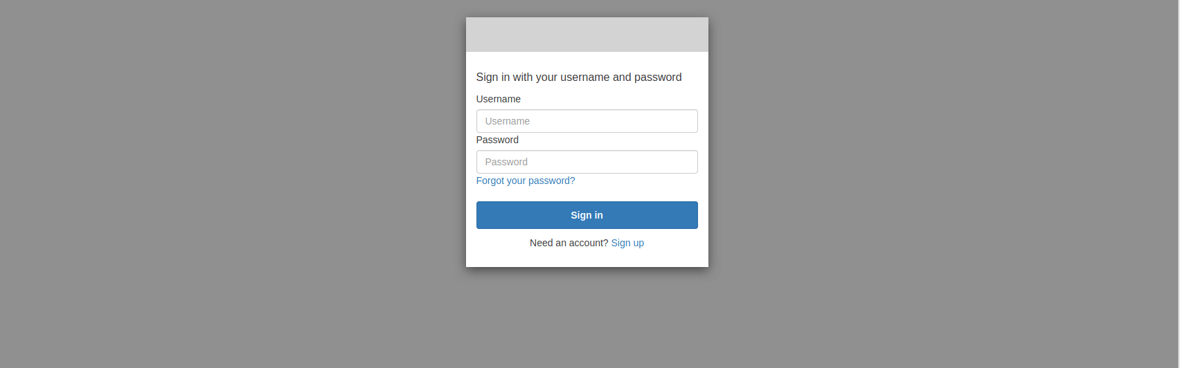 Cognito Login Page