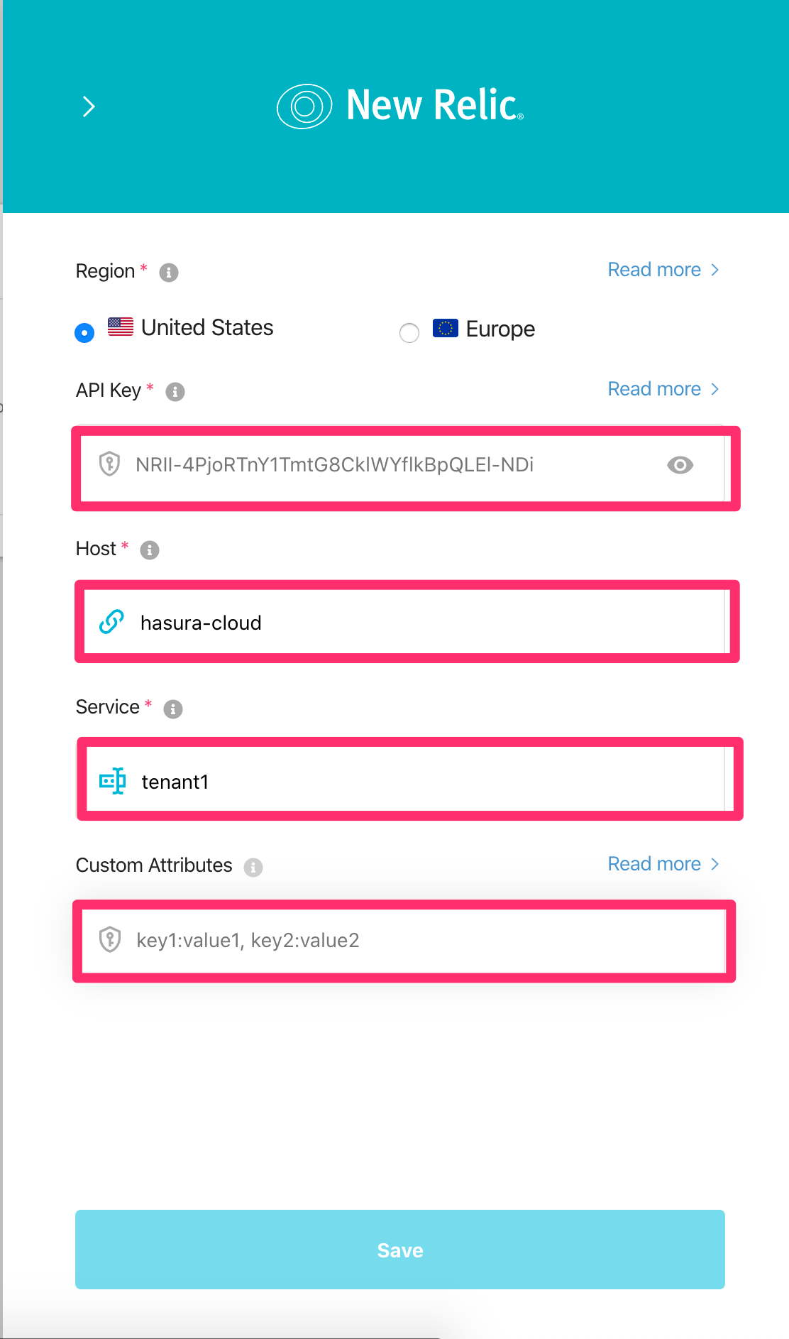 Configure New Relic Integration