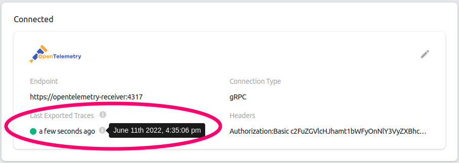 OpenTelemetry Integration successfully configured