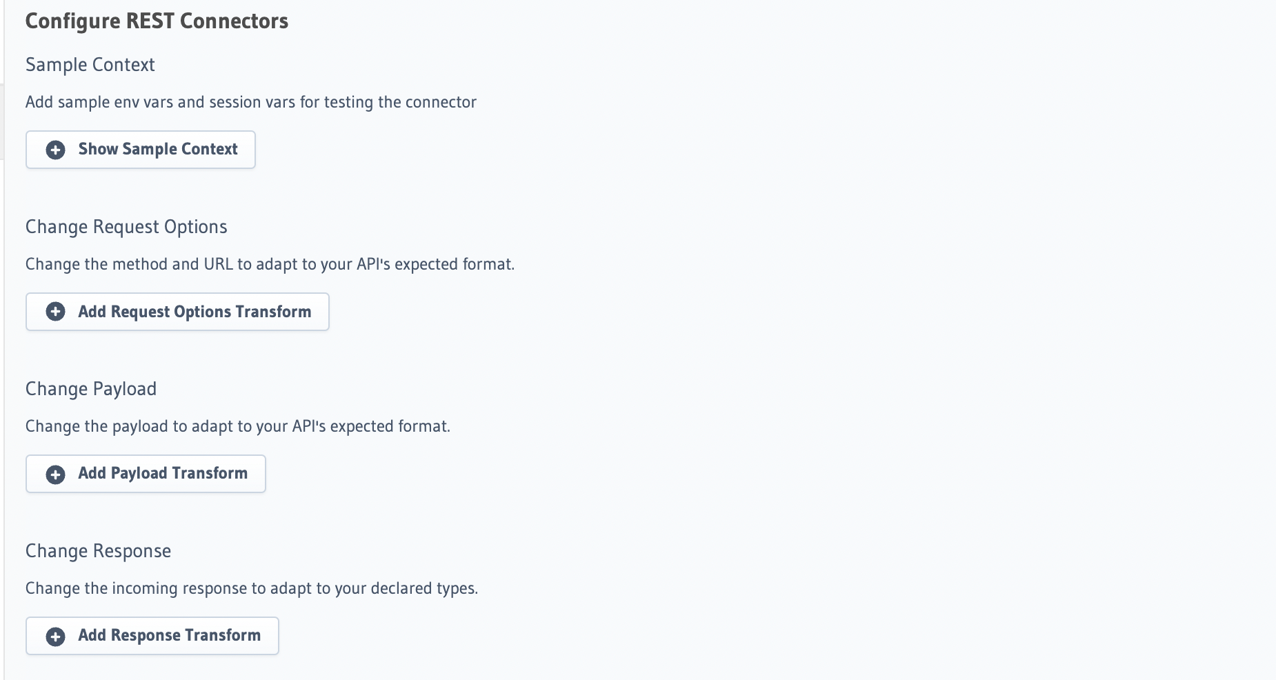 Configure REST connectors for actions