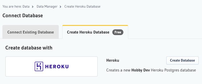 database setup with existing
database