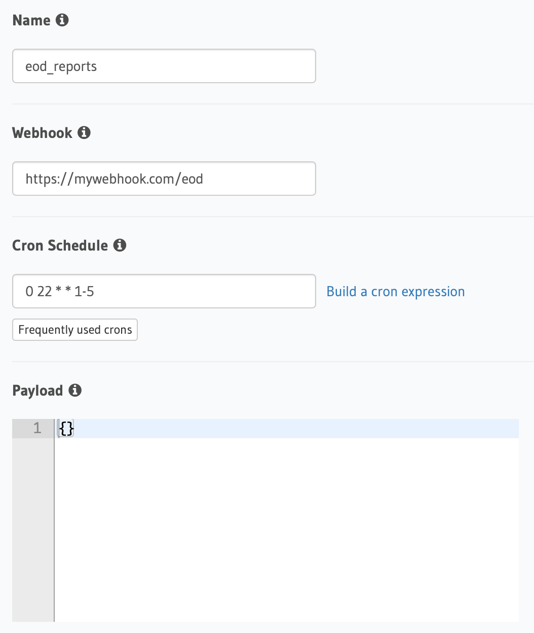 Defining a cron trigger