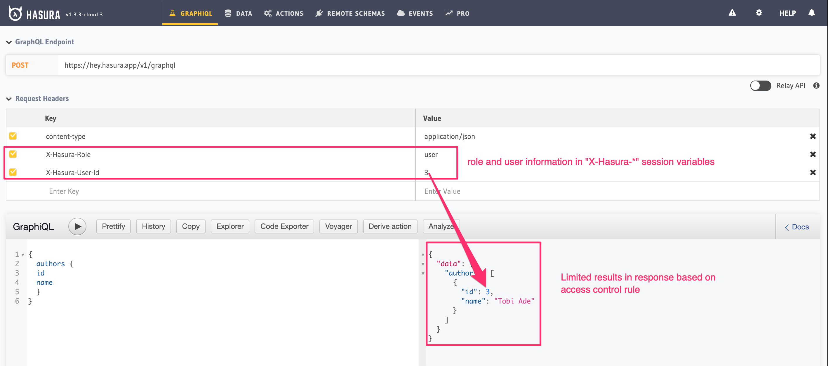 Run a query with access control