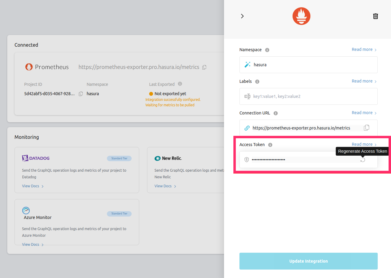 Prometheus Access Token Regeneration