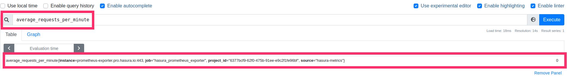 Prometheus view Metrics