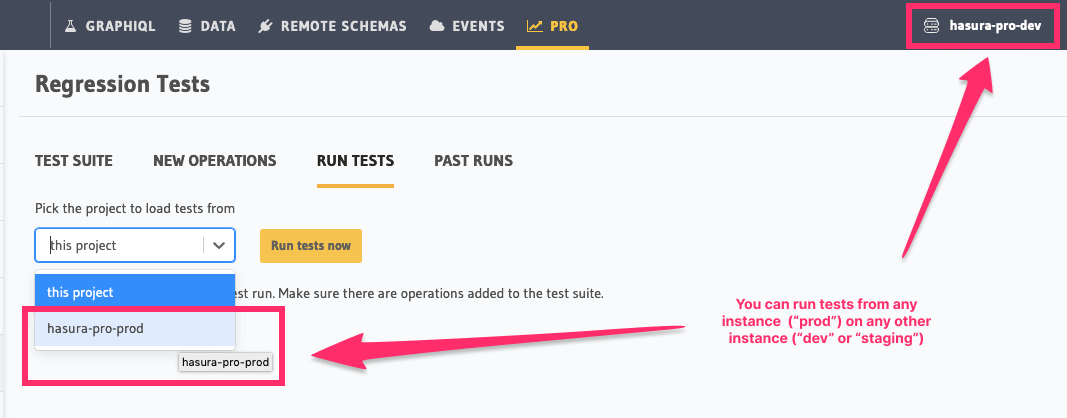 Run regression tests