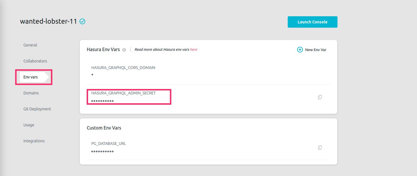 Navigate to env vars