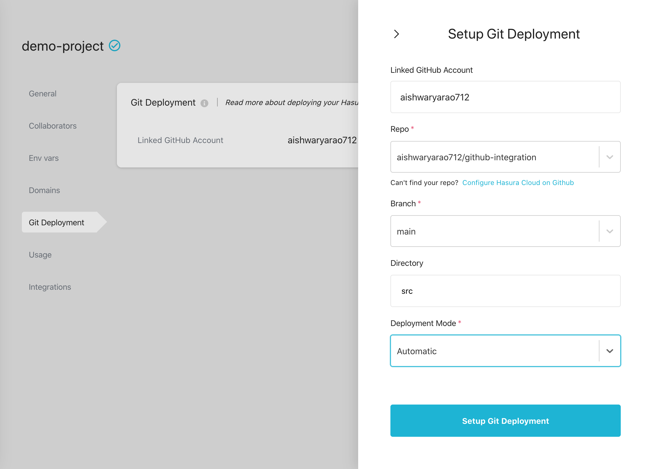 Setup GitHub Integration